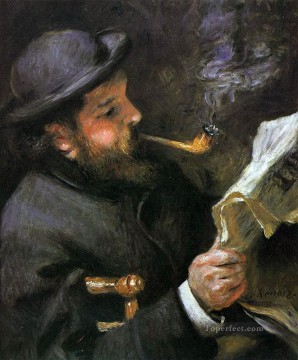 Claude Monet leyendo a Pierre Auguste Renoir Pinturas al óleo